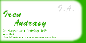 iren andrasy business card